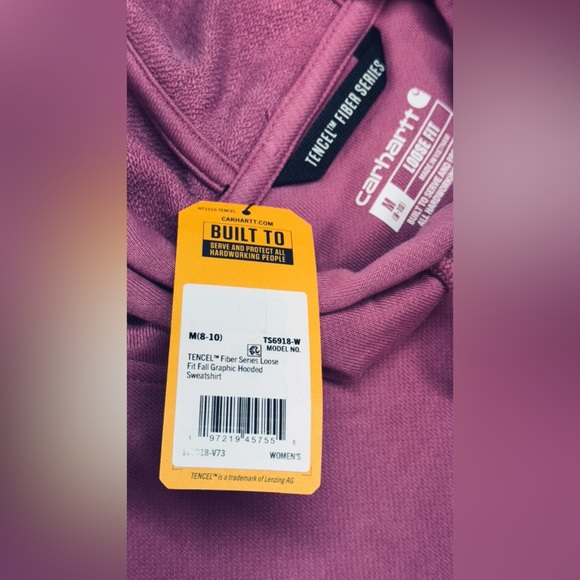 Carhartt Women's Rose Hoodie with Teal Logo - Picture 10 of 13